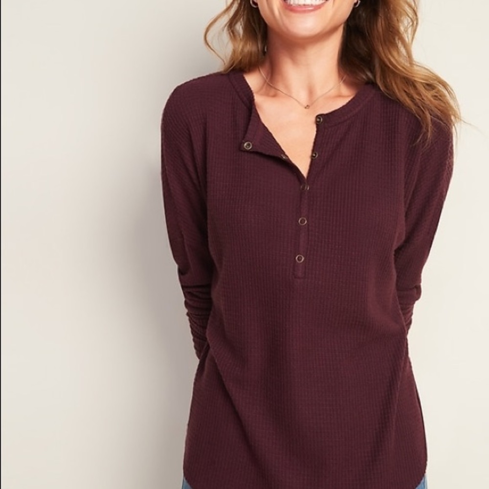 Old Navy Waffle Knit Henley